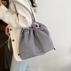 Bolso de Hombro de Gran Capacidad Estilo Coreano Estilo Lazy para Mujer 2025 Nuevo Bolso Tote de Moda Simple Bolso de Mano Ligero con Cordón