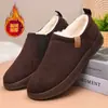 Botas de Neve Masculinas Novas de Inverno Forradas com Lã Espessadas Sapatos de Algodão Masculinos Quentes Confortáveis Mocassins de Calçar Sapatos Masculinos