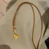 Collar Colgante de Pala Dorada en Nuevo Estilo Chino, Cadena Larga para Mujer, Cadena para Suéter de Verano, Joyería de Lujo Ligero de Alta Gama