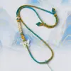 Cuerda de Colgante Puramente Tejida a Mano con Diseño de Flor de Durazno, Cuerda Hecha a Mano para Colgar Accesorios