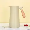Olla Térmica de Vacío de Doble Capa de Gran Capacidad Hogareña para Coche Portátil Hervidor de Agua Caliente Revestimiento de Vidrio Asa de Madera Hervidor de Agua Caliente