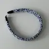 Faixa de Cabelo Vermelha e Azul Plissada Estilo Retrô Coreano com Aba Larga, Presilha Artística de Menina de Nicho, Elástico de Cabelo, Scrunchie Acessório de Cabelo