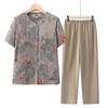 Conjunto de Verão para Mãe, Mulheres de Meia-Idade e Idosas, Roupa de Vovó, Conjunto de Duas Peças de Manga Curta para Mulheres Idosas 2026