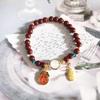 Pulsera Lunar Gris Ojo de Gato Imitación para Mujer, Colgante de Campana Simple, Regalo de Cumpleaños para Mejor Amiga, Estilo Ins de Vidrio
