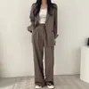 Conjunto de duas peças chique estilo coreano, com caimento solto, drapeado e elegante, conjunto multi-colorido para o dia a dia feminino, disponível para atacado
