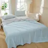 Edredón Fresco de Seda Helada para Verano, Edredón de Aire Acondicionado, Lavable a Máquina, Individual y Doble, Dormitorio Estudiantil, Edredón Delgado de Verano