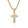 Colgante de Cruz Nuevo Original Cadena para Clavícula Europea y Americana Cadena de Suéter Clásica Eléctrica de Acero Inoxidable para Hombre