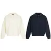 Sudadera con media cremallera y cuello polo, color liso, estilo retro americano simple, holgada, nueva para la primavera de 2026