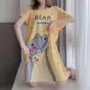 Pijamas para Mulheres, Camisolas de Verão, Roupas Fofas de Estudante Estilo Coreano, Roupas Doces de Casa com Desenho Animado, Camisolas de Verão para Meninas para Usar Fora