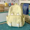 Mochila de Gato Desenho Animado Fofa para Meninas, Mochila Escolar para Alunos do Ensino Fundamental, Mini Mochila Leve, Estilo Japonês, Simples, Leve e Confortável