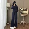 Conjunto Esportivo Casual Super Popular Ins para Mulheres 2026 Nova Moda Primavera Suéter que Reduz a Idade Calça de Pernas Largas Conjunto de Duas Peças