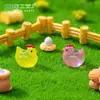 Novo produto transfronteiriço: Figurinhas de galo pequeno que brilham no escuro, acessórios adoráveis para decoração DIY de paisagismo de jardim, ornamentos de resina para paisagem em miniatura