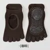 Calcetines de Yoga para Mujer de Cuatro Estaciones con Talón Abierto y Cinco Dedos, Agarre Antideslizante, Calcetines de Fitness, Calcetines Deportivos para Pilates, Personalizables