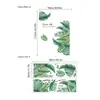 Adesivos de Parede com Folhas de Plantas Tropicais Verdes Transfronteiriças Frases em Inglês para Decoração e Embelezamento de Box, Banheiro, Móveis de Quarto