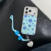 Funda Azul Simple Estrella Manzana para Teléfono Móvil 17Promax Adecuada para 16Promax Funda de Cobertura Total con Adhesivo 15Promax14