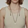 Exquisito Collar de Cuerda Trenzada con Pájaro Jacinto y Piedra Ojo de Tigre para Mujer, Estilo de Lujo Ligero de Nicho de Alta Gama, Cadena Ajustable para Suéter, Venta al por Mayor Transfronteriza