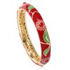 Pulsera cloisonné chapada en oro estilo chino moda nacional doble capa redonda Joyería Cloisonné moda retro pulsera de esmalte