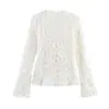 Cardigan Camisa de Encaje Patchwork de Manga Larga Elegante Estilo Europeo y Americano Transfronterizo U Nueva Moda 2026 para Mujer al por Mayor en Amazon