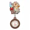 Lindo Dibujo Animado Brillante Elástico Pinza para Insignia de Enfermera Doctor Reloj de Bolsillo de Hospital Reloj de Pecho Pinza Telescópica Reloj para Colgar