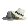 Sombrero Panamá Ala Corta Sombrero Jazz Ala Larga Sombrero de Paja Británico Moda Color Sólido Sarga Sombrero Pequeño Verano Exterior