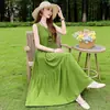 Vestido de Algodón y Seda de Alta Gama 2026 Nuevo Estilo para Mamás, Elegante y Noble Vestido sin Mangas tipo Tanque, Vestido Largo para Vacaciones en la Playa