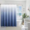 Cortina de ducha transfronteriza con diseño de ola de mar color lila degradado, impresa digitalmente, cortina divisoria impermeable y a prueba de moho para baño