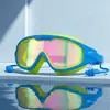 Gafas de Natación de Marco Grande Selladas con Silicona para Adultos, Alta Definición, Impermeables, Antivaho, No Irritantes para los Ojos, Lentes Electroplateadas, Fabricante de Gafas de Natación al por Mayor