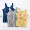 Top de Alça Larga com Bojo Feminino Peça Única de Roupa Íntima Top Longo Anti-deslizamento