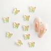 Nuevo Caliente Degradado Doble Color Mariposa Accesorios para Arte de Uñas Cambio de Luz Luminoso Estéreo Accesorios para Uñas de Mariposa DIY en Vivo