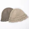 Cachemira 2026 Otoño/Invierno Nuevo Estilo para Mujer Tejido a Crochet a Mano Puro Flor Francesa Moda Sombrero Cubo Cálido Sombrero de Punto
