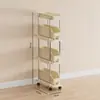 Carrito de almacenamiento de huecos estrechos para el hogar con clasificación por capas, estante de almacenamiento de gran capacidad para especias y bocadillos de cocina