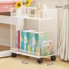 Cesta de estantería montada en el lateral, cesta de almacenamiento de carrito pequeño móvil, organizador de libros y papelería, estante de almacenamiento para mochila, estante de capas para snacks