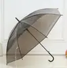 Guarda-chuva transparente de cabo longo, fresco e simples, guarda-chuva automático de haste reta colorido, atacado, presente, guarda-chuva para publicidade, estampa de logotipo, presente corporativo