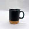Caneca de Cerâmica com Fundo de Cortiça, Caneca com Base de Cortiça, Caneca de Cerâmica para Presente com Tampa, Acabamento Fosco, Caneca de 350ml, em Estoque, com Isolamento