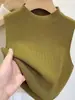 Nuevo Suéter de Punto sin Mangas para Mujer, Ropa Interior Cálida, Suéter Delgado de Punto, Cuello Falso, Suministro Directo del Fabricante
