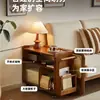 Carrinho de Madeira Maciça, Mesa Lateral Móvel para Sala de Estar, Armário Lateral para Sofá, Carrinho Pequeno para Lanches Domésticos, Prateleira de Armazenamento, Estilo Antigo