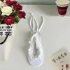 Calcetines de encaje estilo ballet con tiras, Calcetines de zapato pequeño de cuero estilo británico estilo bosque para mujer, Calcetines cortos retro antideslizantes con lazo