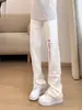 Jeans de Pierna Ancha con Estampado de Rayos para Hombre, Nuevo Estilo High Street Americano Primavera y Otoño 2025, Pantalones Casuales de Pierna Recta para Hombre