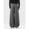 Pantalones de vestir para hombre de corte limpio y caída cruzada, para primavera y otoño, estilo retro americano, modernos, holgados, de pierna ancha, casuales