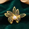 Broche de Flor de Planta Nuevo para Mujer Exquisito Diseño Simple Sentido de la Moda Pin para Chaqueta de Traje Accesorios de Ramillete Venta al por Mayor