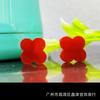 Ágata Roja Natural Trébol de Cuatro Hojas Joyería Oro Abalorio Suelto Accesorios DIY Moda Pequeños Accesorios Amuleto de la Suerte