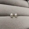Brincos Elegantes de Contas de Concha Estilo Coreano, Brincos Doces e Compactos de Pérola de Concha Imitação de Feijão, Estilo Simples e Elegante