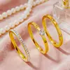 Anillo Transfronterizo de Acero de Titanio, Set de Tres Piezas Estrellado, Anillo para Mujer Incrustado con Diamantes al por Mayor, No se Desvanece, Sensación de Nicho y Alta Gama
