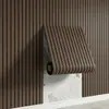 Pegatinas de pared autoadhesivas con imitación de rejilla transfronteriza, veta de madera, pegatinas de ranura 3D, papel tapiz de decoración de pared, papel tapiz de chapa de madera