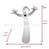 Decoração Insuflável de Ceifador do Mal com Lápide de Halloween, Fantasma Insuflável, Casa Assombrada Insuflável, Decoração de Feriado Iluminada para Jardim Exterior