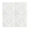 CTZS Painel Quadrado Multicamadas Papel de Parede de Espuma Moldura Elevada Adesivo de Parede Embossado Estilo Transicional Elegante Autoadesivo Repelente à Água Resistente à Poeira Para Hall de Entrada Escritório Reforma de Parede Interna 70cmx70cm