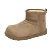 Botas de neve quentes e antiderrapantes para mulheres, novo estilo de inverno 2026, forradas com fleece e espessadas, botas de algodão estilo Birkenstock com sola grossa para mulheres