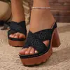 Sandalias de Moda de Verano 2026 Nuevas de Comercio Exterior Talla Grande para Mujer, Casuales, Cómodas, Huecas, de Tacón Alto, Tacón Grueso, Peep-Toe