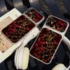 Funda para Teléfono Adecuada para Iphone18Promax Flor Roja Estampado de Leopardo Dorado Anticaída Piel de Cordero Modelos Apple 16 para Hombre y Mujer Dropshipping