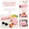 Linda Bolsa para Adolescentes Bolsa de Maquillaje de Peluche Set de Bolsas Cosméticas de Viaje Bolsas de Maquillaje Rosas Cartera Bolsas de Tocador con Cierre Preppy Organizador de Almacenamiento de Skincare con Cierre Moderno
